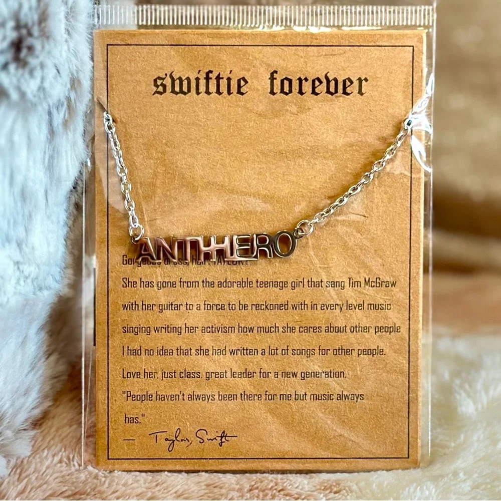 Taylor Swift Anti-Hero Eras Tour Silver Stainless Steel‎ Hypoallergenic Necklace